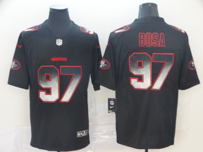 Men San Francisco 49ers #97 Bosa Nike Black Smoke Fashion Limited NFL Jerseys->women nfl jersey->Women Jersey